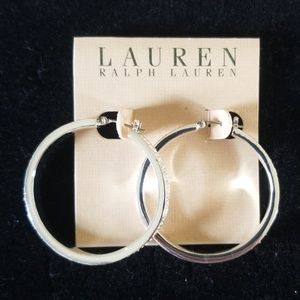 NWT Ralph Lauren Silver CZ Hoops